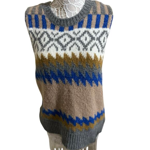 Ichi Knit Sweater Vest | Multicolored Retro Cozy Layer – Women’s XL - Picture 1 of 7
